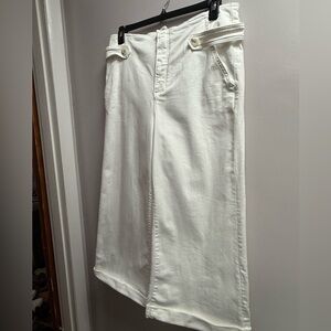 NWOT Anthropologie Maeve Cropped High-Rise Wide-Leg White Women’s Jeans 32 (14)